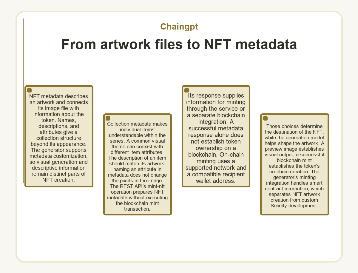 Visual outline: Chaingpt: From artwork files to NFT metadata